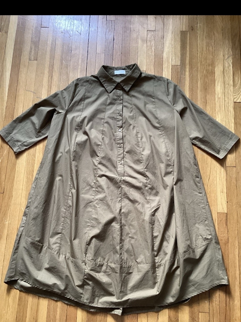 LUXE Q2 Ladies Size Medium Solid Green Safari Dress,100% Cotton,MINT,10/10